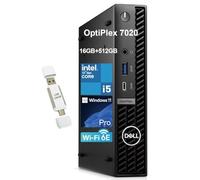 DELL OptiPlex 7020 7000 MFF Intel i5-12500T (Beats Intel i7-11700T), 16GB DDR5 RAM, 512GB NVMe SSD, WiFi 6E, DisplayPort, Wired KB & Mouse,w/USB3.1 128GB, Windows 11Pro, Business Desktop