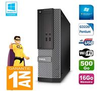 DELL PC 3020 SFF Intel G3220 RAM 16 GB Disco 500 GB Masterizzatore Dvd WiFi W7 (Ricondizionato Certificato)