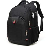 Della Gao Mochila Antirrobo Impermeable, Mochila Portátil Hombre 17.3 Pulgadas Puerto USB Impermeable Trabajo Ordenador Viaje Negocio Multifuncional Daypacks Negro