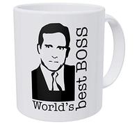 della Pace World's Best Boss, The Office Michael Scott - Taza de café divertida (325 ml), diseño de Michael Scott