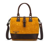 Della Q 107028, Makers Satchel-Bolsa de Lona Hecha a Mano para proyectos de Punto o Ganchillo Unisex Adulto, Amarillo Mostaza, 34cm x 30cm x 18cm
