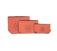 Della Q - Della Q Lino Coral (Tamaño S-M-L) Malla y Cremallera Bolsa Conjunto - 3 Pedazos