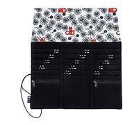 della Q Estuche de Aguja, Negro/Blanco/Rojo, Talla única