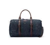 della Q Fin de Semana de Lona, Cuero, Azul, Talla única