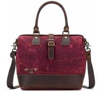 Della Q - Makers Satchel Lienzo Rojo (34x30x18cm) Bolsa - 1 Pedazo