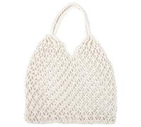 Delle Mujeres Hollow - Out playa bolsa red de pesca de malla Tote bolsas de verano bolsa de viaje, Color white., M