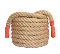 DELLNA Cuerda de yute natural de 13 mm y 15 m de grosor, cuerda de yute de 4 hebras trenzadas de fibras naturales, cuerda de cáñamo para pasamanos, deportes, decoración, tira y afloja