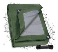 Dellna Lona de protección con ojales, 6 x 6 m, impermeable y estabilizada a los rayos UV, 130 g/㎡, lona de protección universal para camiones, piscina, camping, trampolín, muebles de jardín de madera