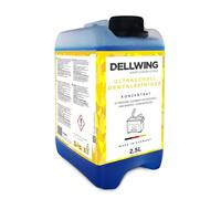 Dellwing Limpiador dental 2.5 l, concentrado para dispositivos ultrasónicos, limpiador para dentaduras y aparatos dentales, fabricado en Alemania
