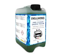 Dellwing Pre Clean Snow Foam concentrado 5 l, champú de prelavado pH neutro, limpiador espumoso para lavado y cuidado exterior del coche, olor a coco, fabricado en Alemania