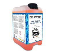 Dellwing Pre Clean Snow Foam concentrado 5 l, champú de prelavado pH neutro, limpiador espumoso para lavado y cuidado exterior del coche, olor a energy, fabricado en Alemania