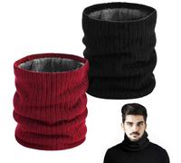 dellyy 2 PCS Invierno Braga para Cuello, Circular Bufanda Tubular, Cálido Calentador de Cuello, Lana Braga Cuello, Punto Calentador Cuello para Esquí, Ciclismo, Motocicletas, Senderismo