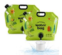 dellyy 2 Piezas Bolsa de Agua con Grifo, Plegable Bidón de Agua, 8L, Portátil Depósito Agua, Sin BPA Contenedor Agua, Bidón de Agua con Grifo, Reutilizable Bolsa Agua para Camping,Picnics,Barbacoa