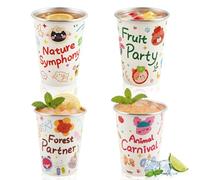 dellyy 4 Piezas Vasos Acero Inoxidable para Niños, 350ml Vasos para Niño Reutilizables, para Niños y Niñas, para Escuela, el Hogar y el Aire Libre