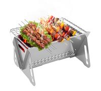 dellyy Barbacoa plegable de acero inoxidable, portátil, mini barbacoa, camping, barbacoa de viaje, adecuada para exteriores, jardín y otros lugares, adecuada para 1 - 2 personas