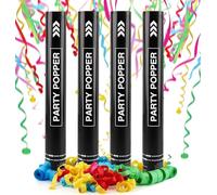 dellyy Cañones de Confeti *4, Cañones de Confeti Multicolor 40cm, Cañon Confeti Boda, Confetti Cañón Biodegradable, Alcance entre 5-8 m