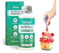 dellyy Esmalte de arcilla de secado al aire 60ml con 1 cepillo,Ceramica Secado al Aire Barniz Transparente para Alfarería y Pintura Acrílica,Prevenir el Agrietamiento y la Decoloración (Brillante)