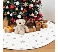 dellyy Falda Árbol de Navidad, Cubre Pie Árbol de Navidad 120 Cm en Peluche Blanco, Manta Arbol Festivo