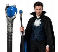 dellyy Gótico Bastón Halloween, Bruja Cetro Carnaval, 105cm, Vampiro Varita Halloween, Carnaval Cosplay Bastón, Vampiro Cetro, Gótico Varita para Vampiros, Magos Oscuros, Brujas, Rey, B