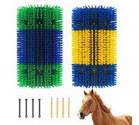 dellyy - Juego de 2 cepillos de limpieza para caballos, cepillo rascador para ganado, cepillo de vaca, cepillo mágico para caballos, cepillo para raíces, cepillo para caballos, cepillo suave, cepillo