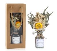 dellyy Ramo de Flores Secas con Jarrón, Caja de Regalo con Secas Flores, Flores Secas Naturales Pequeñas, Flores Decoracion Mini Adecuado como Regalo