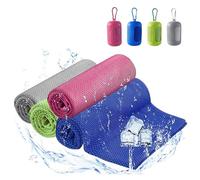 dellyy Set de 4 Toalla Microfibra, Toallas Deporte Refrescantes, Toalla Gimnasio de Secado Rápido Refrescante, Toalla de Viaje de Microfibra, Toalla Playa Microfibra para Fitness, Deportes, Yoga