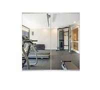 Delma Espejo de gimnasio en casa, espejo de pared sin marco de 48 x 24 pulgadas (2 piezas) para yoga, gimnasio en casa, garaje, dormitorio, baño