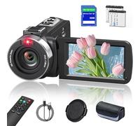 Delmodes Videocámara 8K 64MP 18X Digital Zoom Vlogging Cámara para YouTube 3.0 pulgadas Pantalla táctil WiFi IR Cámara de vídeo con mando a distancia de 2,4 G, tarjeta SD y 2 pilas