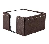 DELMON VARONE - Buzón de notas de piel premium de grano suave marrón - Caja de notas con 500 hojas de papel, bloc de notas en caja de piel auténtica para escritorio y oficina, ideal para anotar