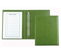 DELMON VARONE,Carpeta para certificados DIN A4, de piel sintética ecológica vegana, color verde, archivos y certificados, carpeta de anillas para documentos y documentos