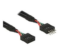 DeLOCK - 0.1m 2xusb2.0 10p - Cable USB (Macho/Hembra, Derecho, Derecho, Negro, Bolsa de plástico)