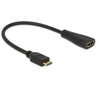 Delock 0.23m mini-hdmi/hdmi cable hdmi 0,23 m hdmi type c (mini) hdmi