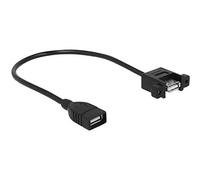 DeLOCK 0.25m 2xUSB2.0-A - Cable USB (0,25 m, USB A, USB A, 2.0, Female connector / Female connector, Negro)
