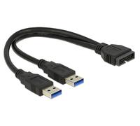 Delock 0.25m usb3.0/2xusb3.0 cable usb 0,25 m usb 3.2 gen 1 (3.1 gen 1