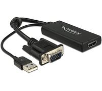 Delock 0.25m vga+usb2.0-a/hdmi 0,25 m vga (d-sub) + usb negro