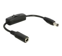 DeLOCK 0.2m, 2x DC 5.5x2.5mm - Cable (2x DC 5.5x2.5mm, 0,2 m, Male connector / Female connector, Negro)