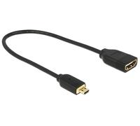 Adaptador DeLOCK HDMI Micro-D a HDMI Estándar 0,2 m Negro