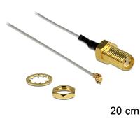 Delock 0.2m sma/mhf cable coaxial 0,2 m mhf ii/u.fl-lp(v)-040 gris