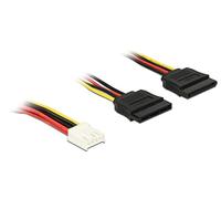 DeLOCK 0.3m, Floppy 4p/2x SATA 15p 0,3 m - Cables de alimentación interna (Floppy 4p/2x SATA 15p, 0,3 m, 2 x SATA de 15 pines, Male connector / Male connector, Multicolor, Bolsa de plástico)