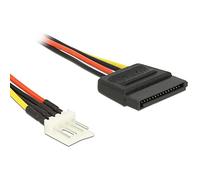 DeLOCK 0.4m SATA 15p / 4p - Cable (Macho/Macho, SATA, 4-pin PWM, Derecho, Derecho, Negro, Rojo, Amarillo)