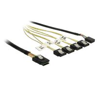 Delock 0.5m, mini sas sff-8087/4xsata 7p 0,5 m negro, plata, amarillo