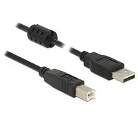 DeLOCK 0.5m, USB 2.0-A/USB 2.0-B - Cable USB (USB 2.0-A/USB 2.0-B, 0,5 m, USB A, USB B, 2.0, Male connector / Male connector, Negro)