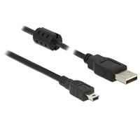DeLOCK 0.5m, USB 2.0-A/USB 2.0 Mini-B - Cable USB (USB 2.0-A/USB 2.0 Mini-B, 0,5 m, USB A, Mini-USB B, 2.0, Male connector / Male connector, Negro)
