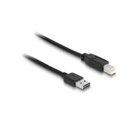 DeLOCK 0.5m, USB2.0-A/USB2.0-B - Cable USB (USB2.0-A/USB2.0-B, 0,5 m, USB A, USB B, 2.0, Male connector / Male connector, Negro)