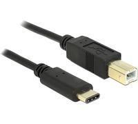 DeLOCK 0.5m, USB2.0-C/USB2.0-B - Cable USB (USB2.0-C/USB2.0-B, 0,5 m, USB B, USB C, 2.0, Macho/Macho, Negro)