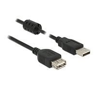 DeLOCK 1.5m, 2xUSB 2.0-A - Cable USB (2xUSB 2.0-A, 1,5 m, USB A, USB A, 2.0, Male connector / Female connector, Negro)