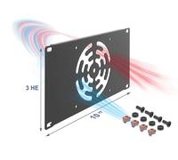 Delock 10? 3U - Panel para rack para 1 ventilador (120 x 120 mm), color gris oscuro