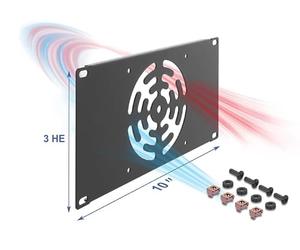 Delock 10? 3U - Panel para rack para 1 ventilador (120 x 120 mm), color gris oscuro