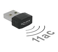 DeLOCK 12461 adaptador y tarjeta de red WLAN 433 Mbit/s - Accesorio de red (Inalámbrico, USB, WLAN, Wi-Fi 5 (802.11ac), 433 Mbit/s, Negro)