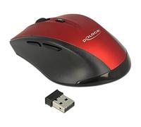 DeLOCK 12493 - Ratón (mano derecha, Óptico, RF inalámbrico, 1600 DPI, Negro, Rojo)